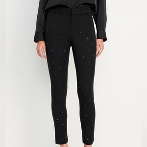 Old Navy Black Rhinestone High Rise Pixie Skinny Pants